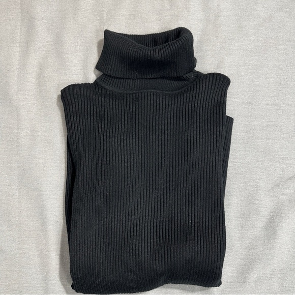 NWT Coofandy black turtleneck sweater, size S, ribbed, stretchy, classic - Picture 1 of 11